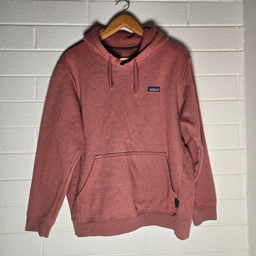 Patagonia Recycled Cotton Polyester Hoodie XL Distressed Red Earthy Mens